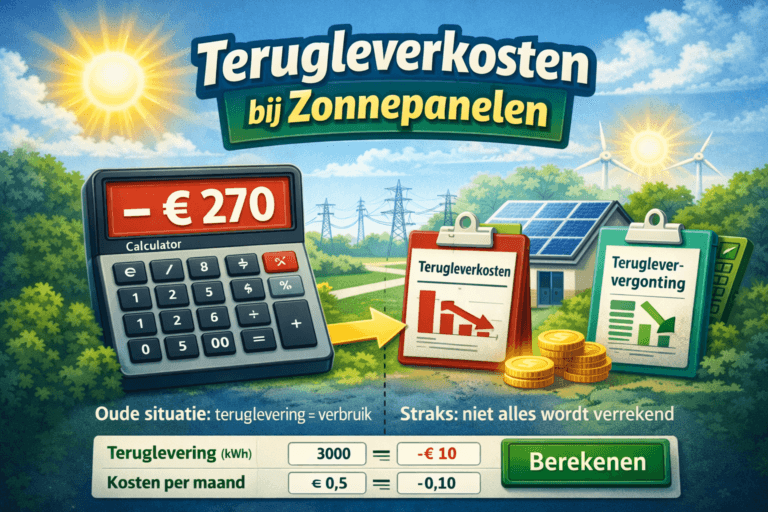 calculator voor terugleverkosten bij zonnepanelen